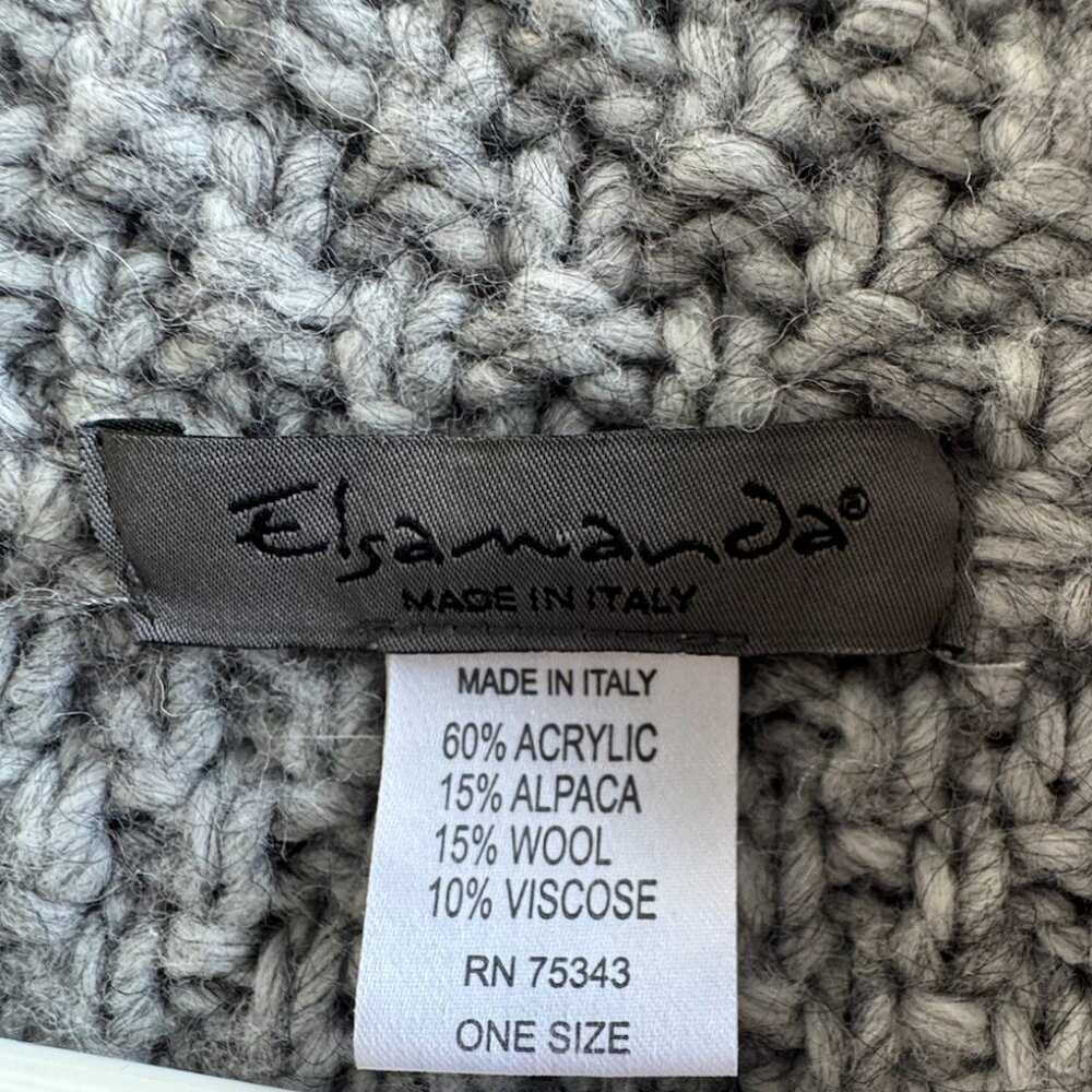 Elsamanda Grey Sweater from Italy Thick Chunky Knit Alpaca Wool blend - Picture 4 of 4